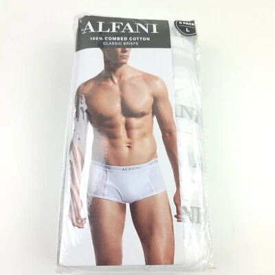 Alfani 5-Pack Solid White - Tagless 100% Cotton Classic Briefs Mens Size Large  - Изображение 1 из 4