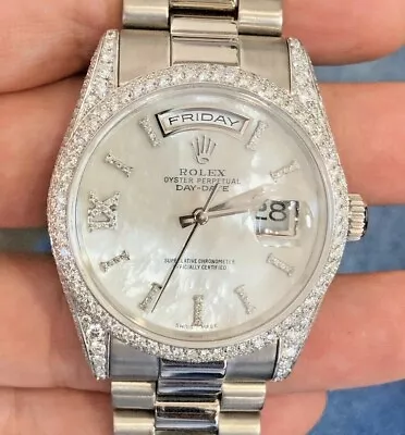 Rolex President 36 mm 118239 bisel de diamantes asas y estuche madreperla como nuevo Foto 1 de 4