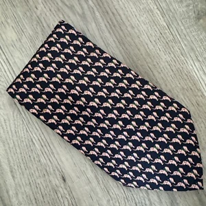 100% Silk Handmade In Spain Fumagalli's Republican GOP Pink Elephant Necktie Tie - Picture 1 of 12