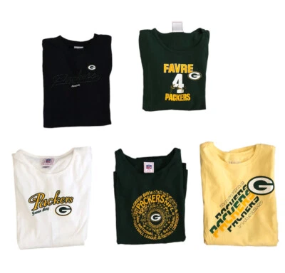NFL Green Bay Packers Lote de Mujeres Prendas para el torso Manga Corta Manga Larga y De Colección Foto 1 de 4