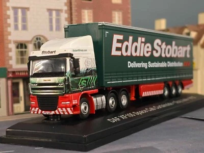 Model Eddie Stobart DAF XF105 Space Cab Lorry Tautliner Trailer Model 1:76 2011 - Image 1 of 4