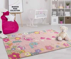 Kinderzimmer handgetufteter Teppich 100 % Wolle Bereich Teppich Blume und Ente Druck - Bild 1 von 12