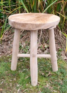 Teak Root Stool/Side Table/Lamp Table/Plant Stand/Rustic/Hand Crafted/Oiled - Picture 1 of 8