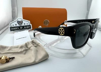 TORY BURCH TY7167U 170987 BLACK GREY SOLID WOMENS SUNGLASSES 53MM AUTHENTIC $192 - Image 1 of 4