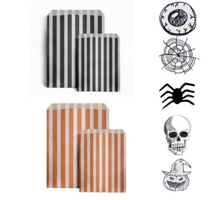 5" x 7" Candy Stripe Halloween Sweet Paper Bags Sweet Favour Buffet Gift Shop... - Picture 1 of 7