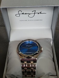 OROLOGIO SEAN JOHN BLACK DIAMOND viso blu/fascia argento - Foto 1 di 5