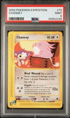 2002 Pokémon Expedition 72 Chansey PSA 9 Mint - Image 1 of 2