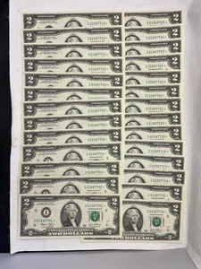 2003 MINNEAPOLIS 27 CONSECUTIVE $2 MINT UNCIRCULATED STAR NOTES    - Picture 1 of 7