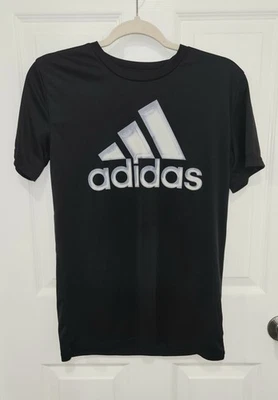 Adidas Youth Black T-Shirt Size L 14/16 Short Sleeve Athletic Shirt Unisex - Image 1 of 4