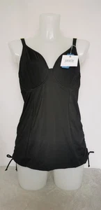 BNWT Panache Swim Anya Riva Balconnet Tankini Top Black UK36F (NB6-23) - Picture 1 of 12