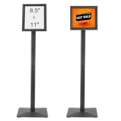 Pedestal Sign Holder Adjustable Poster Stand 8.5 x 11 Inch Metal Base