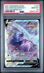 PSA 10 GALARIAN SLOWKING V 179/198 FULL ART CHILLING REIGN POKEMON 🌑 - Bild 1 von 2