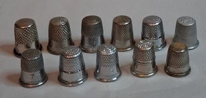 Lote de 11 dedales de costura 7, 8 y 9 variedad metálica y vintage (5) usados  - Imagen 1 de 12