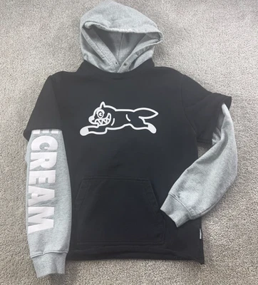 Icecream Billionaire Boys Club Running Dog 2-in-1 Layered Hoodie Black Gray Sm - Image 1 of 4