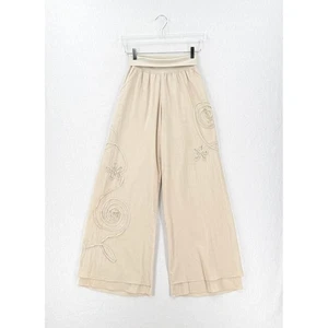 HARD TAIL Wideleg Foldover Waist Hose Damen XS hellbraun 90s Y2K Festival Freizeit NEU - Bild 1 von 14