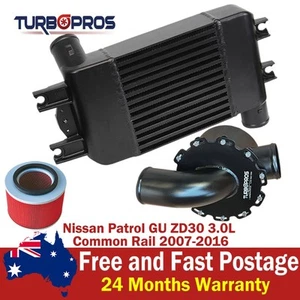 Intercooler de aluminio actualizado + caja de aire para Nissan Patrol GU ZD30 3,0 L 2007-2016 - Imagen 1 de 9
