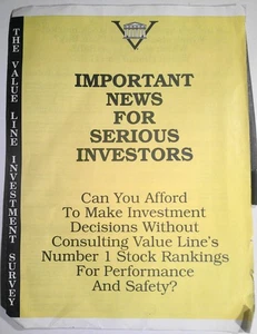 1990 Value Line Investment Survey Promo Mailer - Picture 1 of 10