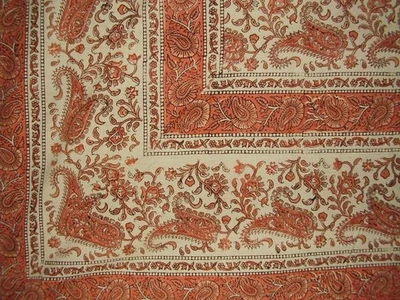 Colcha de algodón tapiz cachemir estampado en bloques Rajasthan 108" x 88" Full-Queen Foto 1 de 2