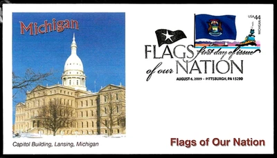 MICHIGAN CAPITOL BUILDING FLAGS OF OUR NATION #4298 XF 44c US DCP 1ST DAY COVER - Image 1 of 2