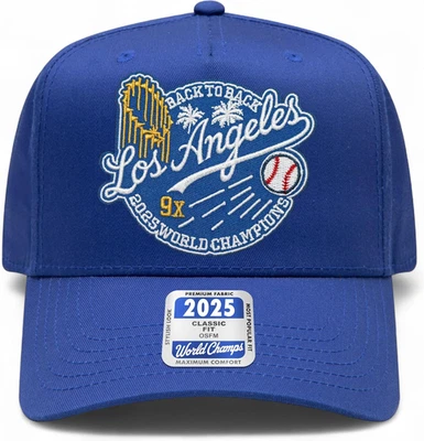 Los Angeles Dodgers 2025 Back to Back WS Champions Embroidered Patch Trucker Hat - Image 1 of 4