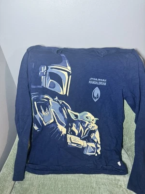 GAP Star Wars Mandalorian Shirt Boys  XXL Blue Long Sleeve Child Grogu Disney - Image 1 of 4