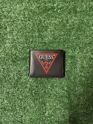 NUEVA Cartera Guess Para Hombre Cuero Negro Doble Pliegue Protección RFID + Caja de Regalo Foto 1 de 4