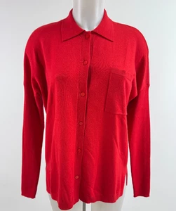 Elliot Lauren Red Long Sleeve Collared Cardigan SZ XS NWT $168 - Picture 1 of 4