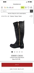 Jimmy Choo Knee High Leather Boots Size 13 / 43 - Picture 1 of 8