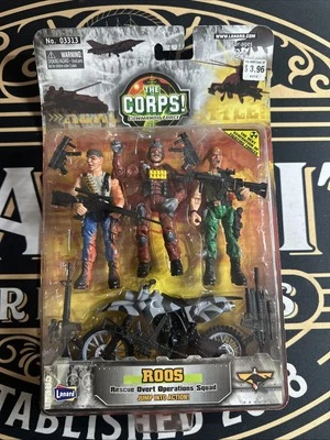 ¡EL CUERPO! 3 Man Soldier Team Lanard - Figuras de escuadrón de operaciones abiertas de rescate Foto 1 de 4