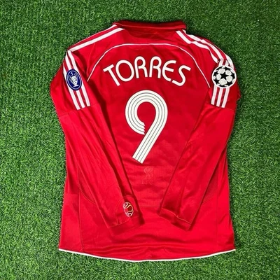 ADIDAS Torres #9 Liverpool Home Retro Champions League Athens Final 2007 Long Sleeve L