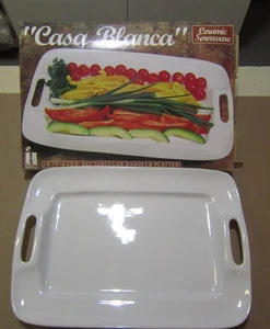 New Ceramic Fruit Serving Platter Charcuterie Party Tray w/Handles Large 19 x 13 - Picture 1 of 3