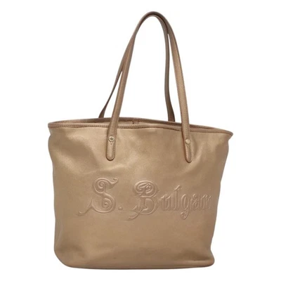 BVLGARI Bolso de Hombro Cuero Dorado Auténtico bs25837 Foto 1 de 4