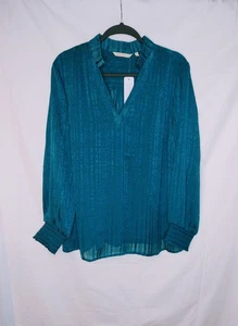 Blusa transparente Soft Surroundings talla XL aguamarina ligera nueva con etiquetas  - Imagen 1 de 10