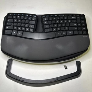 Microsoft Sculpt Ergonomic Keyboard 1559 w/ Dongle, Riser, Case Tested Working - Picture 1 of 11