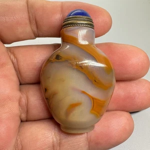 100% Brazilian,agate, exquisite, hand-carved, agate, snuff bottle - Picture 1 of 8