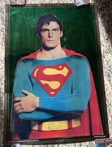 Original Vintage Poster Reeves 1978 Super Man Rare Foil Version DC Comics - Picture 1 of 6