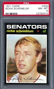 1971 Topps #326 PSA 8 Richie Scheinblum Senators 326 - Picture 1 of 2
