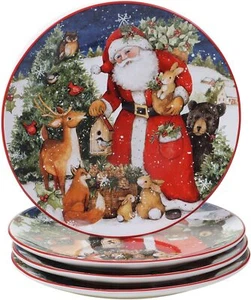 Certified International Magic of Christmas Santa 11" Dinner Plates, Set of 4 - Picture 1 of 6