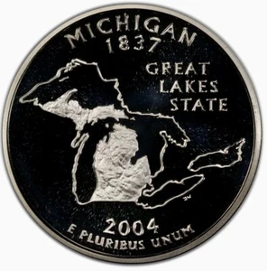 Washington Silver Quarters Proof State 2004 Michigan 90% Silver From Set - Picture 1 of 12