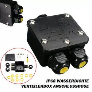 3 Way Waterproof IP68 Junction Box Case Electrical Cable Connector Outdoor 24A - Picture 1 of 10