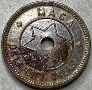 Maca Oklahoma City OK Oklahoma Neuheit Arcade Handel Slot Medaille T6387 - Bild 1 von 5