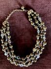 RARE ANTIQUE “GOLD” & CRYSTALS NECKLACE/CHOKER 16”