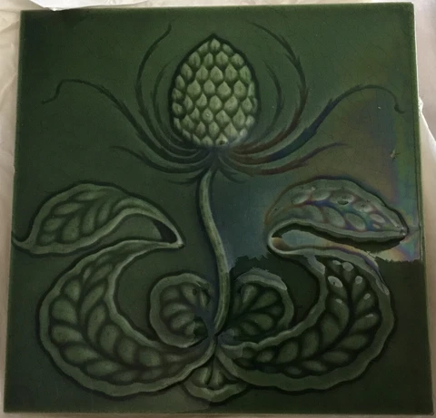 Antique Art Nouveau Tile, England Cover