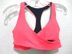 Lorna Jane Size Small Coral Pink and Gray Reversible Racer Back Sports Bra - Picture 1 of 6