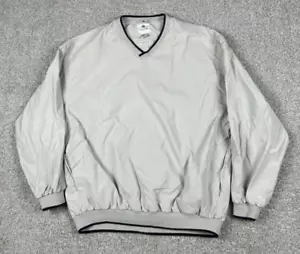 VTG Pebble Beach Windbreaker Mens Large Beige Pullover V Neck Golf Lone Cypress - Picture 1 of 8