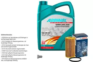 BOSCH Inspektionspaket 5L ADDINOL SUPER LIGHT 5W-40 für VW Golf V 1K1 2.0 GTI - Bild 1 von 1