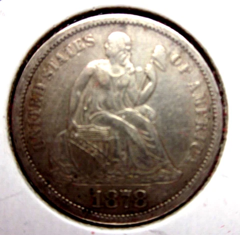 1878-CC  SEATED LIBERTY DIME 10c COIN CARSON CITY MINT NICE BETTER DATE Cover