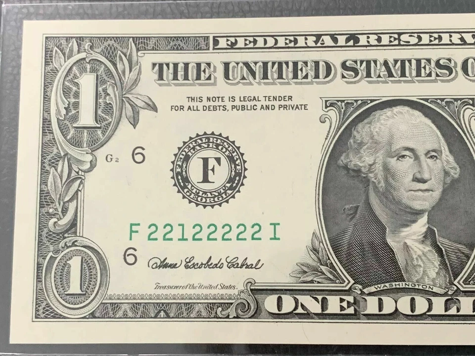 2006 ONE DOLLAR NOTE NEW CRISP OFF BY ONE # PERFECT TWO'S - Image 1 of 3