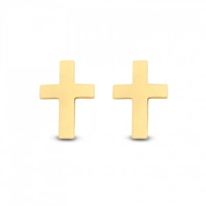 Kreuz Ohrstecker 585'er Gold 14 Karat Ohrringe Paar Kruzifix   /  X482 - Picture 1 of 9