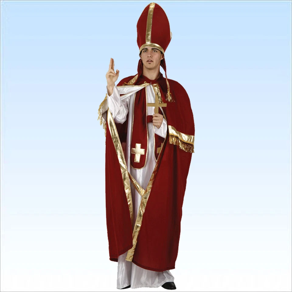 MARKENLOS Edles Kostüm Bischof Gr XL 4 teilig Kirchenkostüm Nikolaus Mönch Bischofskostüm